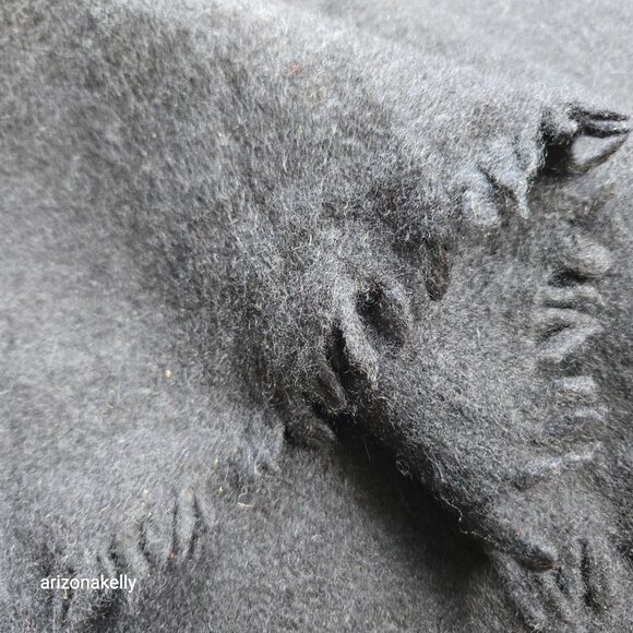 Cashmere {{THICK}} Felted Scarf Black - Picture 8 of 16